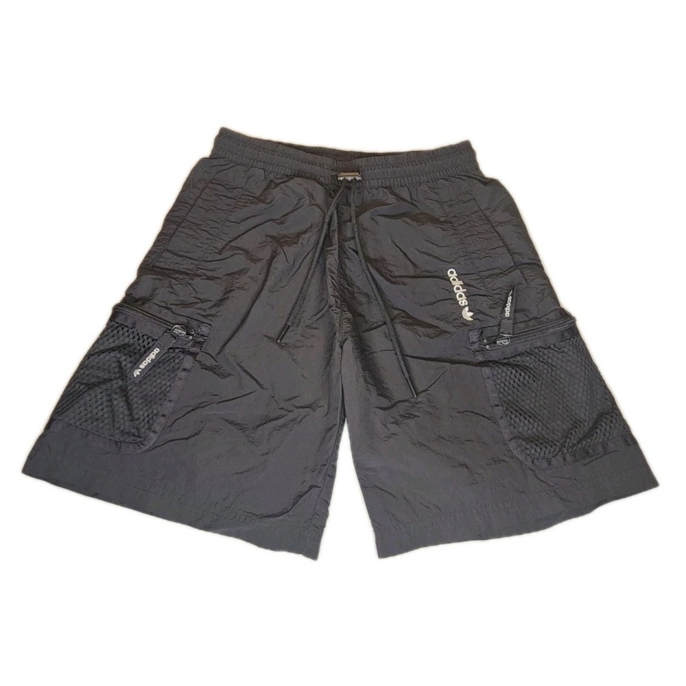 Adidas Originals Adventure Woven Cargo Shorts Men's Black Size Extra Small - Picture 1 of 8
